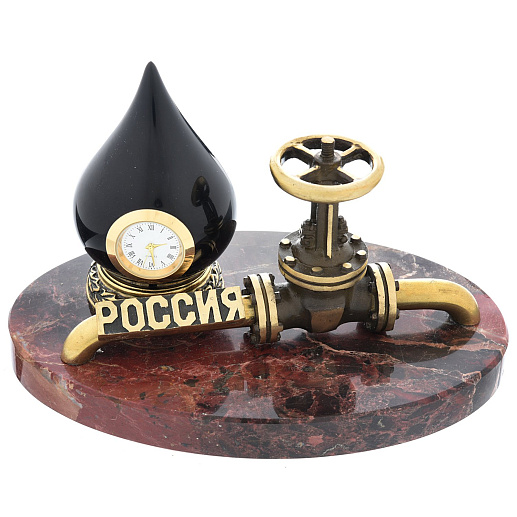 Бронзовый сувенир "Российская нефтяная промышленность" (яшма) купить с доставкой Бронзовый сувенир "Российская нефтяная промышленность" (яшма)