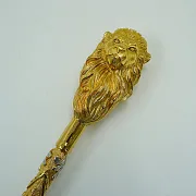 Декоративная обувная ложка "Лев". Позолоченная — фотография 4
