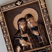 Резная Икона Петр и Феврония — фотография 8