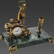 Бронзовые часы «Шахтёрские» с одним пеналом — оригинальный подарок — фотография 2