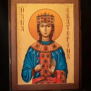 Деревянная Икона "Святая Екатерина" — фотография 3