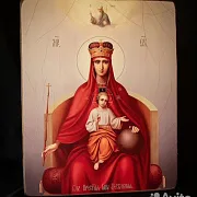 Икона Богоматери "Державная" дерево, ручная работа — фотография 1