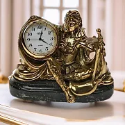 Настольные часы с бронзовой фигурой девушки — фотография 1