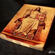 Авторская икона "Вседержитель на троне" — фотография 3