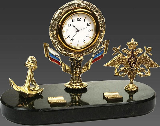 Бронзовые часы «ВМФ с п/п»