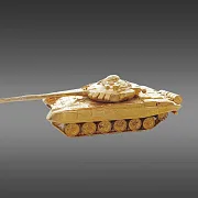 Миниатюра танка Т-72М1М из бронзы с позолотой — фотография 3