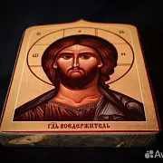Икона "Господь Вседержитель" дерево, ручная работа — фотография 4